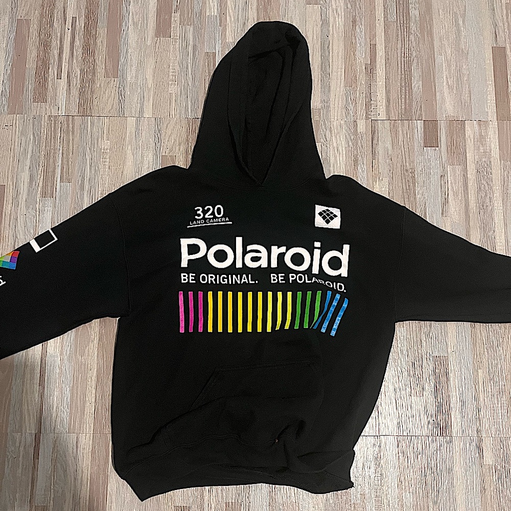 Black Polaroid Graphic Hoodie